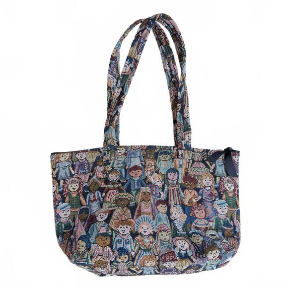 Designs By Sandra Handcrafted Tapestry Handbag World Ethnic People - Picture 8 of 8